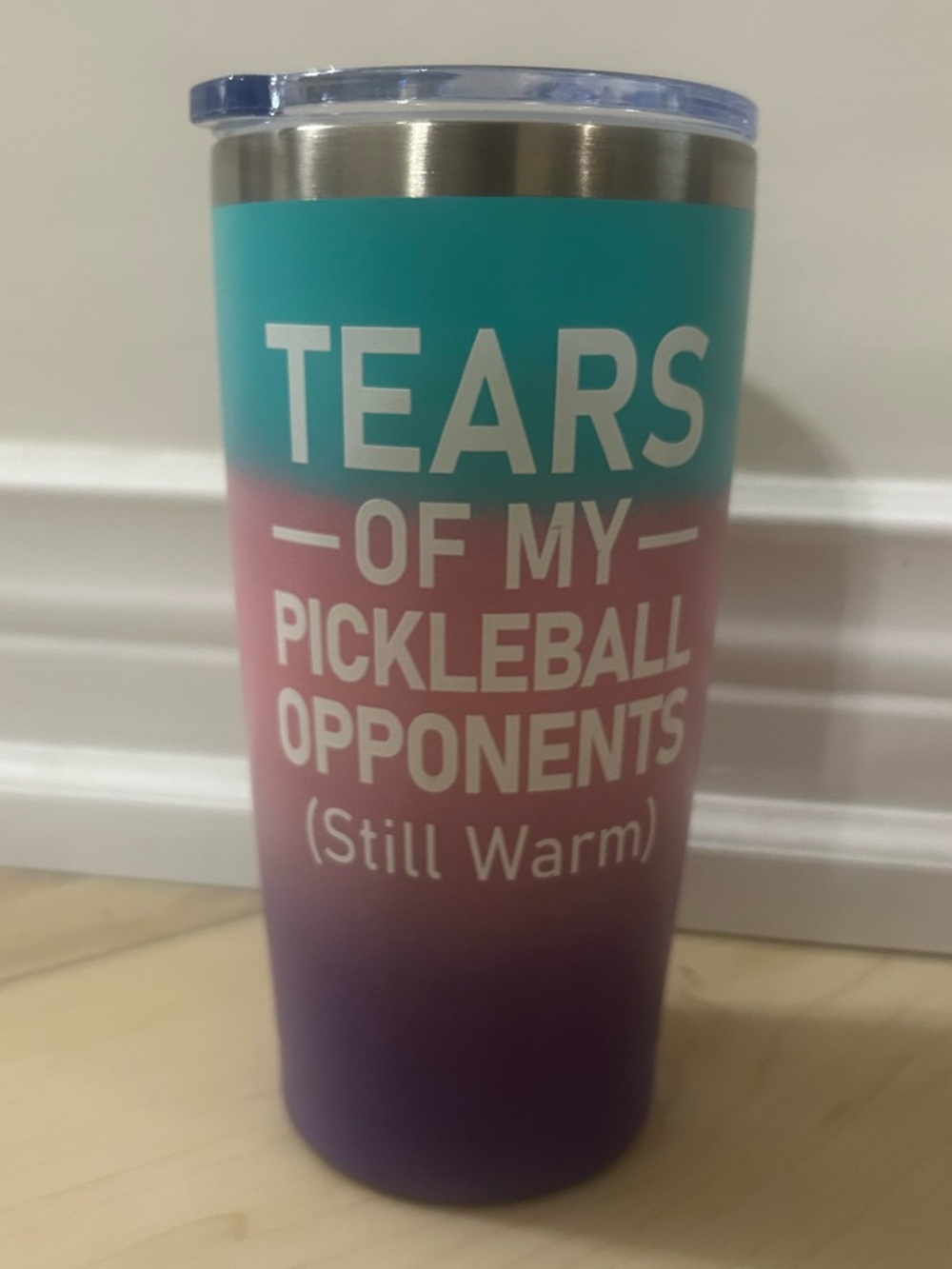 Tears of My Pickleball Opponents Gradient Insulated Tumbler - Teal Pink Purple